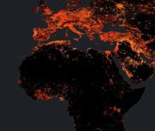 Image satellitaire nocturne